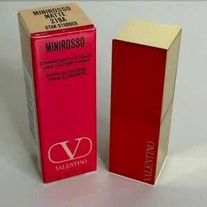 Valentino Min Rosso Matte Lipstick in Red 219A STAR STUDDED